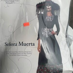 California Costumes Black Skeleton Dress with Red Accents